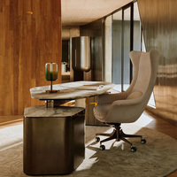 Fauteuil de bureau de luxe à dossier haut, chaise pivotante rembourrée haut de gamme, chaise ergonomique à dossier haut, chaise de direction pour villa