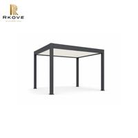 Pergola motorisée en aluminium RKOVE Luxury Outdoor Living, pergola moderne pour jardin et patio, idéale pour les petits patios dans la cour.