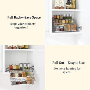 Organizador de especias extraíble, estante de Metal retráctil de 3 niveles para armario, organizador de condimentos extraíble, almacenamiento de especias - Product Image 3