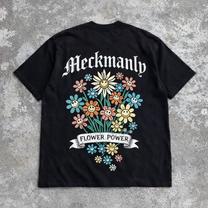 Camiseta de Algodón para Hombre Meckmanly, Manga Corta, Cuello Redondo, Diseño de Dibujos Animados Estampados, Estilo Urbano, Corte Regular - Product Image 2