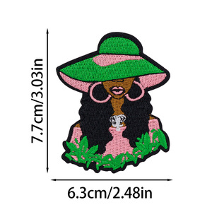 Set de Parches Termoadhesivos Ecológicos de Mujer Afroamericana, <span class=keywords><strong>Bordado</strong></span> <span class=keywords><strong>Feminista</strong></span> Afro Queen para Ropa, Chaqueta, Sombrero, Bolso, Manualidades DIY - Product Image 5