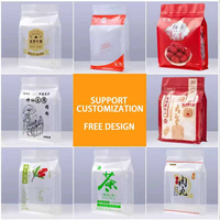 Poly sacs transparents à fond plat de qualité alimentaire pour l'emballage zip-lock thermoscellé de poudre végétale facilement disponible