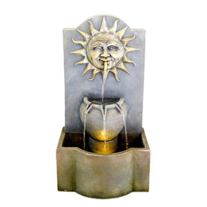 <span class=keywords><strong>Fontaine</strong></span> murale de jardin en résine, ornement solaire moderne, cascade murale extérieure avec dimensions personnalisables - Product Image 4