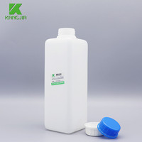 Bouteille carrée vide en PEHD de 1000 ml pour réactifs, emballage liquide pour analyseur ABX, consommables de laboratoire, flacons de solutions chimiques