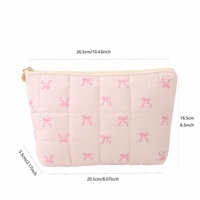 Pochette cosmétique matelassée à fermeture éclair, sac de maquillage portable imperméable, grande capacité, logo personnalisé, sac de rangement pour articles de toilette de voyage pour un usage quotidien