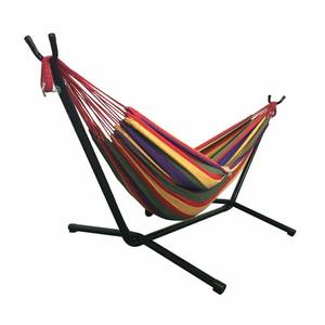 <span class=keywords><strong>Hamac</strong></span> double en coton <span class=keywords><strong>avec</strong></span> <span class=keywords><strong>support</strong></span> pliable en acier et sac de transport - Product Image 3