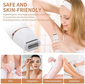 Épilateur électrique 7 en 1 pour femme, rasoir visage, corps, bras, épilation, tondeuse maillot, tondeuse entrejambe, étanche IPX4 - Product Image 2