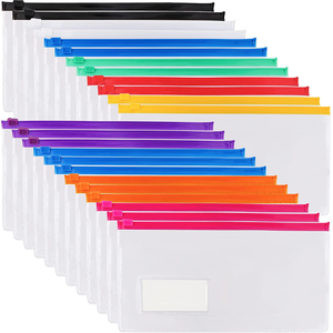 Reusable Poly Zip Envelopes Clear PVC A6 Pencil Case Bag for School Office Supplies A4 Pencil Bag Print Waterproof Logo CN;GUA