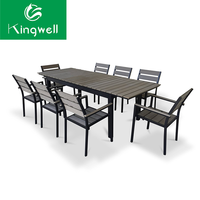 Ensemble de table et de chaises de jardin extensible pour restaurant, table et chaises d'extérieur empilables pour 8 personnes