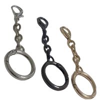 Chaîne de porte-clés en métal à ressort, accessoires de mode faits main, bijoux, chaîne électroplaquée avec fermoir mousqueton, pendentif de sac