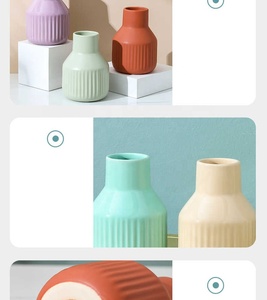 Pequeños floreros de cerámica de colores, adornos decorativos para mesa de comedor, hogar nórdico, baño, decoración de oficina, relleno de jarrón de escritorio bonito - Product Image 6