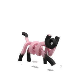 Ornement en résine moderne de style européen pour chat, décoration abstraite torsadée de luxe léger, écologique, pour chambre d'enfant - Product Image 1