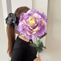 Roses artificielles en soie, extra-larges, rouges, pour la prospérité et la bonne fortune, décoration de mariage et de fêtes, pour l'exportation transfrontalière