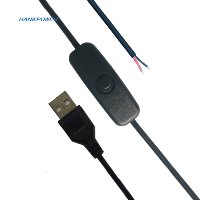 OEM Factory 5V USB Connector to Open Wire End 501 Push Button Power on OFF Switch Cable for Led Strip Light Lamp Fan