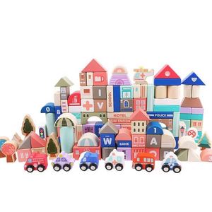 Juego de Bloques de Construcción de Madera, Juguetes Educativos para Niños Pequeños, para Apilar y Construir Ciudades - Product Image 2