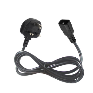 6FT 1.8M 0.75MM BS Approval 16A 3 Pin Heavy Duty <strong>Cable</strong> Pvc <strong>Rubber</strong> Jacket Power Extension C14 Uk Ac Power Cord - Product Image 1