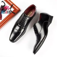 Hochwertige Britische Herren-Oxfordschuhe mit Schnürung aus Echtem Leder, PU-Futter, Rutschfest, für Büro und Formelle Anlässe