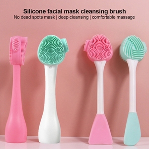 Venta caliente Handhold Double Head Face Cleansing Brush Silicone <span class=keywords><strong>Facial</strong></span> Mask Brush Face Skin Care Tool - Product Image 3