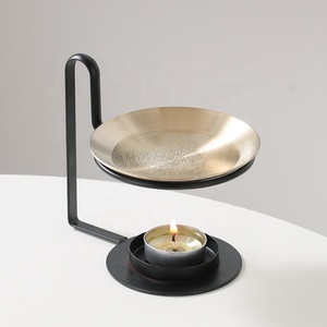 Brûleur d'huiles essentielles en métal, diffuseur d'huiles parfumées, <span class=keywords><strong>lampe</strong></span> <span class=keywords><strong>chauffante</strong></span> en fer pour l'aromathérapie, pour la maison, l'hôtel et le bar, décoration intérieure - Product Image 1