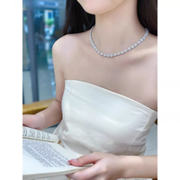 Collier tennis GF Jewelry de luxe, plaqué or 18 carats, résistant à l'eau et inaltérable, avec trèfle à quatre feuilles et diamant de laboratoire taille brillant, certifié IGI
