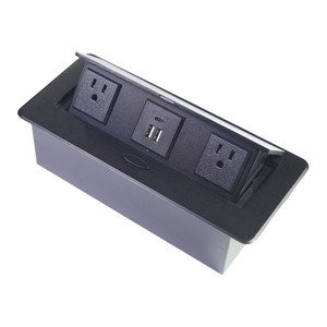 미국식 다기능 알루미늄 합금 팝업 데스크탑 소켓, 2개의 콘센트, 2개의 네트워크 포트, 18W USB 고속 충전 기능 포함 - Product Image 4