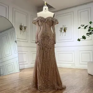 Serena collina Nude sirena elegante con perline di lusso abiti da sera Dubai abiti 2024 per l'occasione formale LA72397 personalizzati - Product Image 5