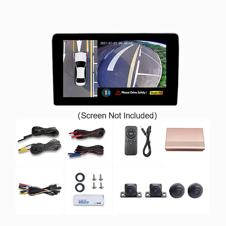 Videocamera con ingresso Video a 4 vie 720P 360 gradi per auto 2D sistema di monitoraggio con sistema di telecamere per auto