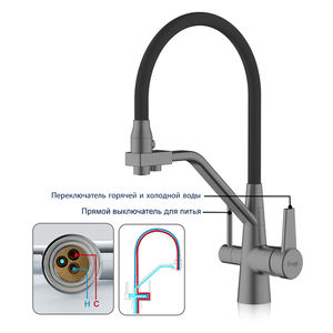 FRAP acqua calda e fredda miscelatore rubinetto lavandino 3 in 1 tirare 0ut acqua 3 vie rubinetti filtro acqua - Product Image 3