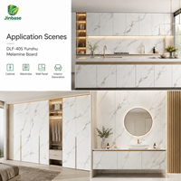 Panneau MDF mélaminé Jinbase moderne E0 en marbre blanc, surface haute brillance, qualité supérieure, usage intérieur, imperméable, ignifuge DLF-405