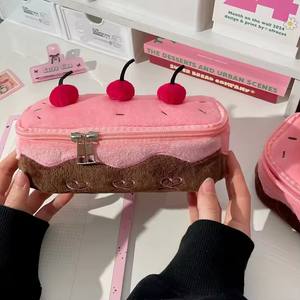 <b>Small</b> Zipper Cosmetic Case Cherry Cake Shaped Pen Bag Makeup Multifunction Cosmetic Brush Pencil Storage Toilet Bag - Product Image 6