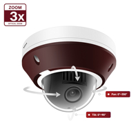 Caméra IP PTZ mini-dôme 8MP IMX415 avec zoom optique 3X, audio bidirectionnel, 350° °   Caméra de sécurité PoE anti-vandalisme IK10 avec portée IR de 20-30 m