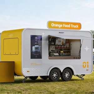 Remorque alimentaire multifonctionnelle en fibre de verre ORANGE T2 pour pizzas et hamburgers, chariot alimentaire, camionnette alimentaire - Product Image 1