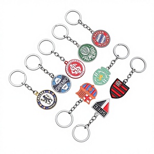 Llavero de Aleación de Zinc Pintado por Ambos Lados con Logotipos de Clubes de Fútbol para Manchester United y Barcelona - Product Image 1