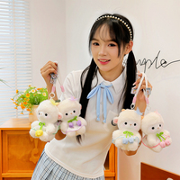 En gros, Mini porte-clés pendentif en peluche mignon en forme de mouton pour jeu de rôle, avec chapeau et lunettes, breloque de sac, cadeau pour la Journée des carrières