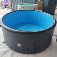 Baignoire Gonflable en PVC Portable 200x200x80cm de Conception Moderne pour 2 à 4 Personnes, Récupération d'Athlètes, Sports de Plein Air, Piscine SPA