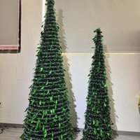 Zusammenklappbarer Spiral-Weihnachtsbaum, einziehbarer grüner Blatt-Pop-Up-Baum, Weihnachtsdekoration, Weihnachtsschmuck