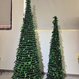 Sapin de Noël pliable en spirale, feuilles vertes rétractables, arbre pop-up, décoration de Noël, ornement de fête - Product Image 2