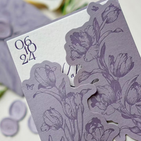 Cartes d'invitation personnalisées haut de gamme à motifs gaufrés, idéales pour les invitations de mariage et les vœux de fêtes