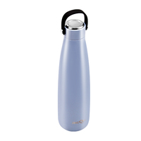 Bouteille d'eau isotherme double paroi en acier inoxydable 304 avec poignée en silicone, 500 ml, finition caoutchoutée, prix usine