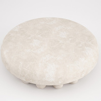 Table basse en marbre travertin Wabi Sabi, plateau rond en forme de champignon, pieds multi-arrondis, table de salon, maison de rêve