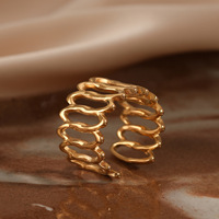 Bague large ondulée géométrique en acier inoxydable 316 Gaovo pour femme, bijou fantaisie superposé, accessoire de mode, cadeau