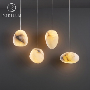 Lámpara Colgante LED de Alabastro, Estilo Wabi Sabi Nórdico, para Escaleras, Sala de Estar, Diseño Irregular, Lámpara Decorativa Ambiental - Product Image 1