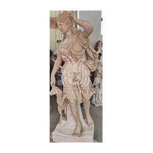 Stile greco classico fatto a mano in marmo naturale statua del giardino <span class=keywords><strong>giovane</strong></span> con pietra <span class=keywords><strong>cervo</strong></span> elegante Design classicismo - Product Image 5