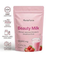 Lait de beauté pour une peau éclatante tendance avec du collagène |   50 000 mg de fraises japonaises |   Boisson éclaircissante pour la peau, naturelle, sans OGM, OEM
