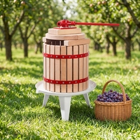Handmatige 6L spiraalvormige houten multifunctionele sapcentrifuge voor thuis en commercieel gebruik, inclusief fruitverwerkingsinstallatie, gemakkelijk mee te nemen.