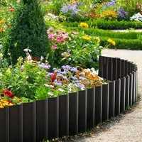 Bordure de jardin en métal rouillé Art Déco pour l'aménagement paysager, pour pelouse, parterre de fleurs, pavés, résistant à la corrosion, installation facile, moderne