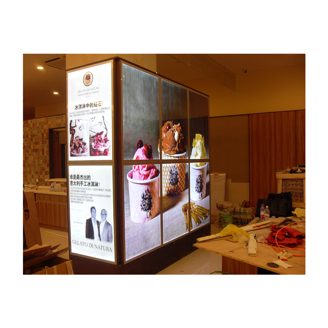 Ultra-Slim Black Aluminum Snap Frame A4 Size Indoor Store Front Advertising Display LED Photo Picture Light Box