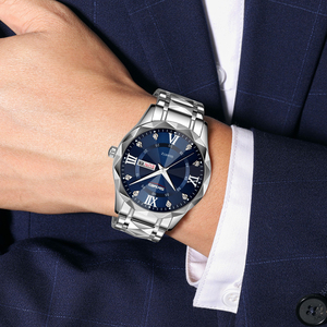 SKMEI çift popüler lüks kaliteli paslanmaz çelik kayış Charm Analog su geçirmez iş klasik kuvars bilek saatleri - Product Image 3