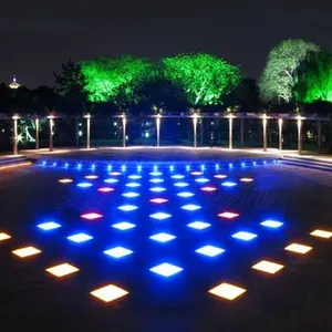 Nouveau Design de carreaux de sol extérieurs, briques de jardin solaires LED, carreaux de sol étanches et lumineux, carreaux muraux pour Patio