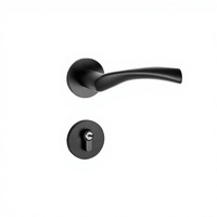 Poignée de porte SOCINO, noir mat, levier moderne, installation facile, garantie, chambre à coucher, pour portes en bois, usage intérieur, alliage de zinc